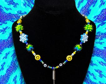 Collar Booger Sugar “Wanna bump” / Accesorios Rave Y2K, Joyería hecha a mano / Artículos para festivales / Collar de cuchara