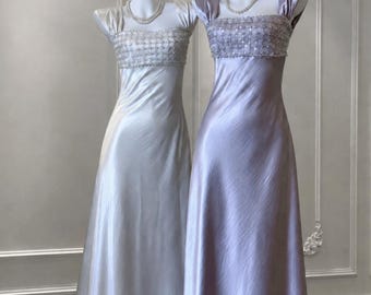 Suknia midi z satyny z perłami i koralikami, sukienka imprezowa z kwadratowym dekoltem, sukienka dla gościa weselnego w stylu wróżki, suknia balowa inspirowana stylem vintage