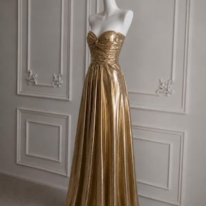 Strapless Gold Dress - Etsy Strapless Gold Dress - Etsy