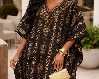 Cotton African Print Kaftan for Women, Ankara Kaftan Dress or Shorts Set, Afrocentric Resort Wear, Summer Cover Up