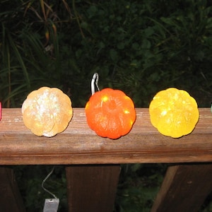 Light Up Resin Mini Pumpkins Halloween decor Night Light Custom Colors available