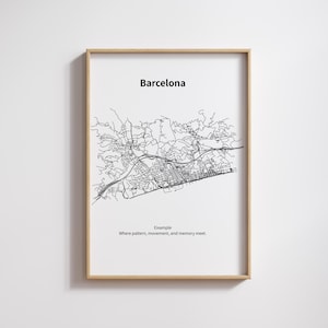 Barcelona Map Print, Eixample Wall Art, Minimalist City Poster, Printable Digital Download
