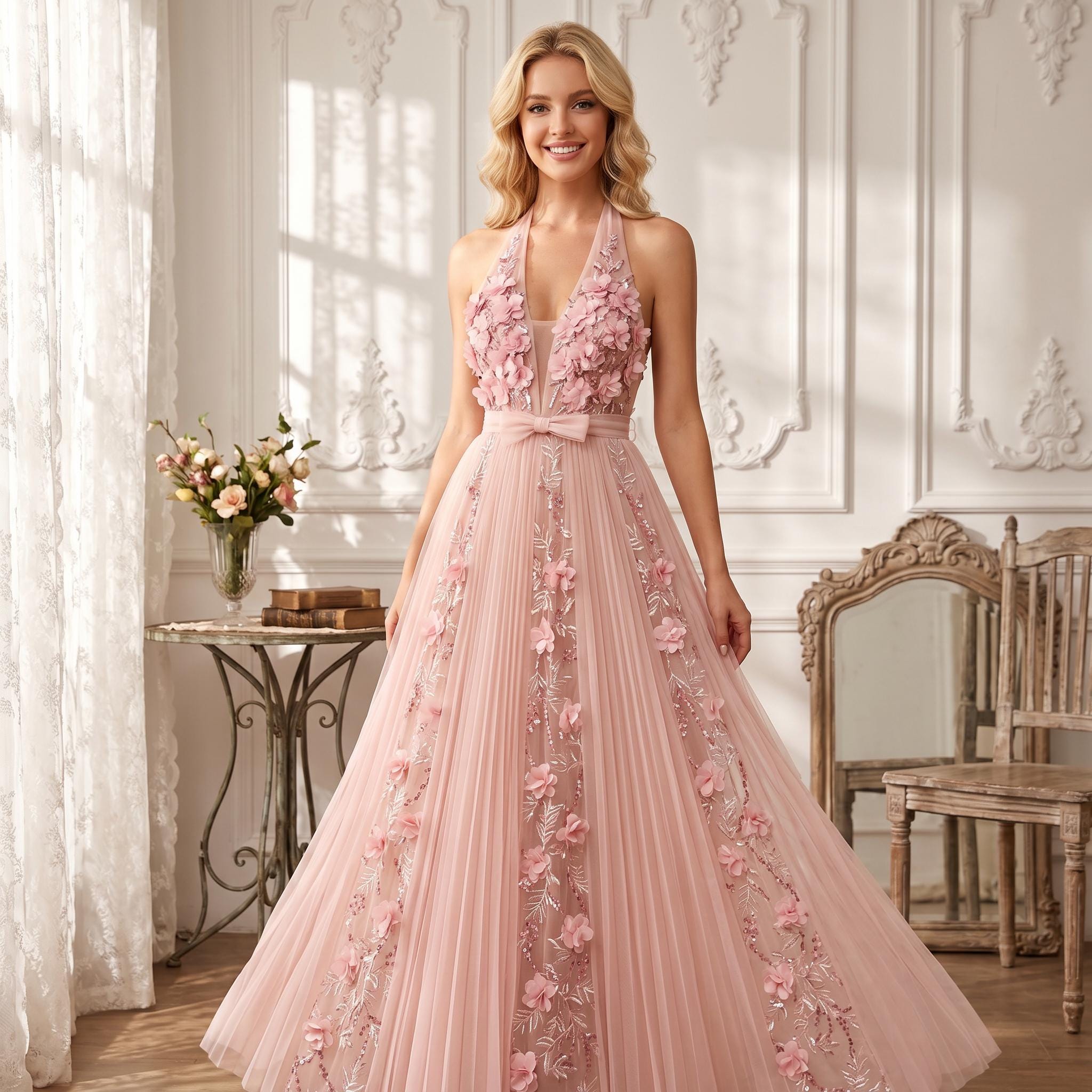 Halter Gown Pink