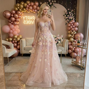 sweet sixteen dresses light pink Pink Beaded Quinceanera Dress, Ball Gown, Sweet 16 Dresses, Prom Dress DressesTailor