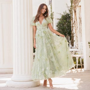 mint fairy dress women Enchanted Mint Floral Fairy Dress