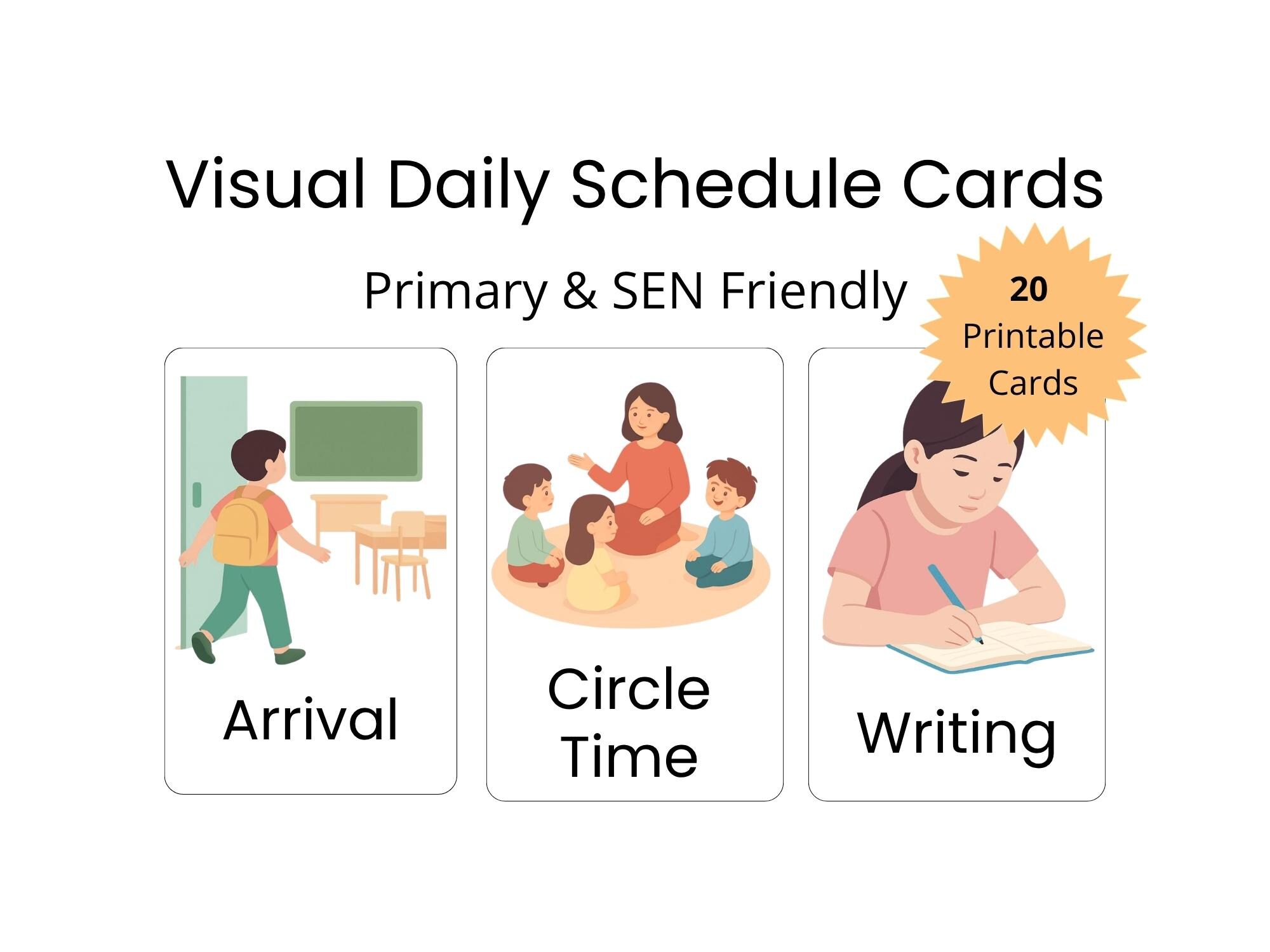 Autism Visual Schedule Cards | Daily Routine Chart for Kids (printable ...