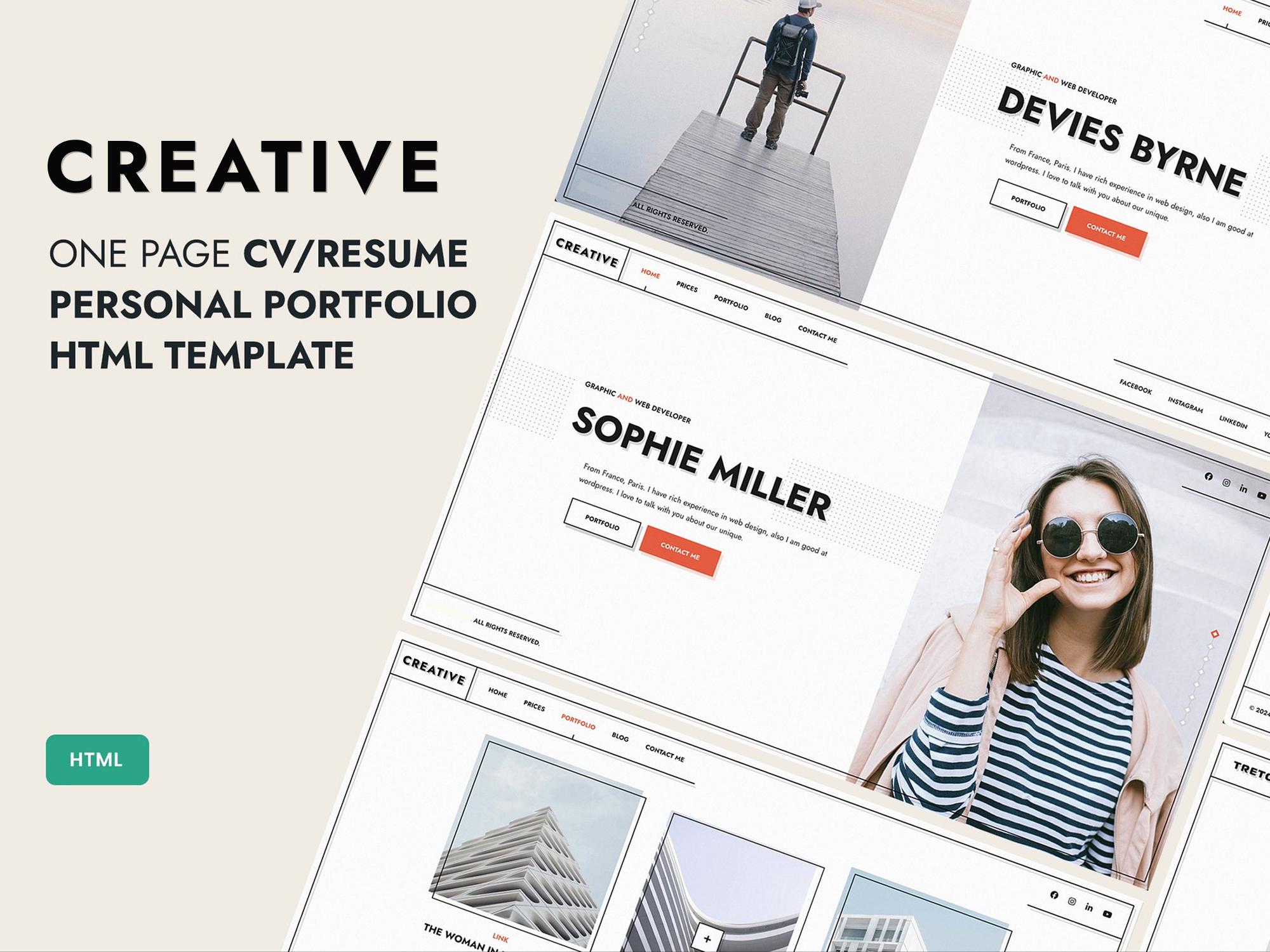 Creative Portfolio HTML Template, Responsive Bootstrap Website ...