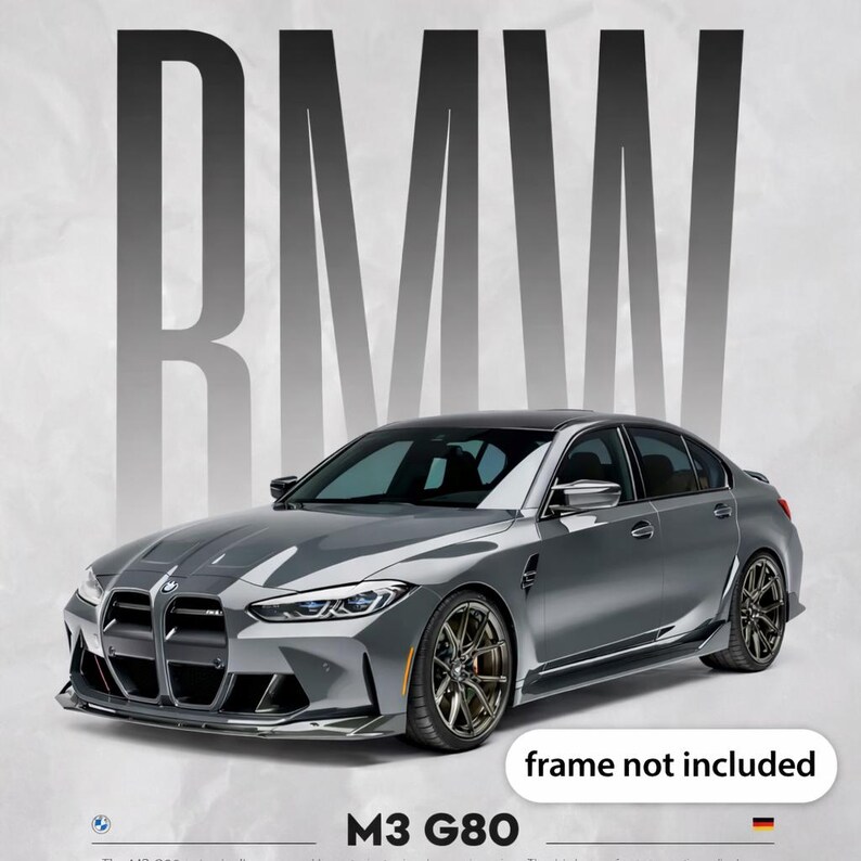 BMW M3 G80 Poster, Sports Car Wall Art Print, Garage Decor, Gift for ...