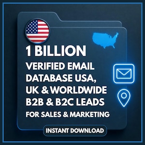 1 miljard verifierad e-postdatabas USA, Storbritannien, världen över B2B B2C-leads | Omedelbar nedladdning