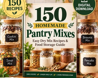 150 Homemade Pantry Mixes Cookbook | Dry Mix Recipes, Food Storage (Digital Download)