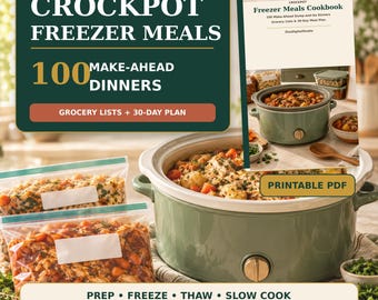 Crockpot Freezer Meals Cookbook PDF: 100 Make-Ahead Dinners, Grocery Lists & 30-Day Meal Plan