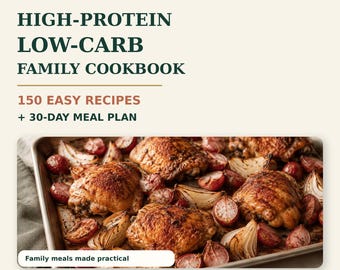 High-Protein Low-Carb Family Cookbook PDF | 150 Recipes & 30-Day Meal Plan