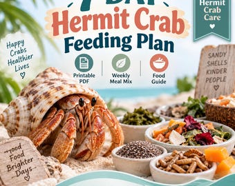 7-Day Hermit Crab Feeding Plan | Printable PDF Meal Guide & Tracker