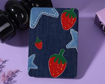 Strawberry Patch Personalized E-Reader Case with Strap&Clear Back Fits Kindle8/10/11/12th Colorsoft,Paperwhite 10/11/12th,Kobo Libra/Clara