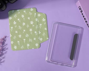 Sage Green Ditsy Floral Angel Detachable Magnetic Kindle Case with Strap, Clear Back, All New Model Kindle Paperwhite 10/11/12th Colorsoft