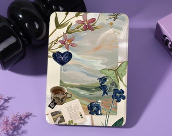 Botanical Daydream Personalized E-Reader Case with Strap&Clear Back Fits Kindle8/10/11/12th Colorsoft,Paperwhite 10/11/12th,Kobo Libra/Clara