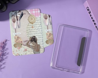Vintage Ballet Collage Detachable Magnetic Kindle Case with Strap, Clear Back, All New Model Kindle Paperwhite 10/11/12th Colorsoft