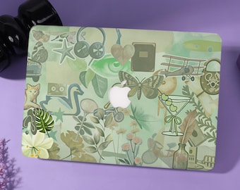 Green Vintage Hard Matte Laptop Case,2026 MacBook Neo A18,MacBook Air 13/15 M4 M5,MacBook Pro 13/14/15/16,Ret 13/15,Personalized Cover