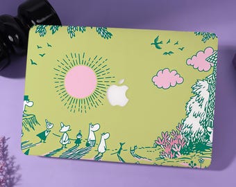 Moomin Green Hard Matte Laptop Case,2026 MacBook Neo A18,MacBook Air 13/15 M4 M5,MacBook Pro 13/14/15/16,Ret 13/15,Personalized Cover