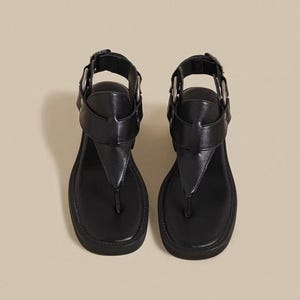 Black Thong Platform Sandals - Etsy