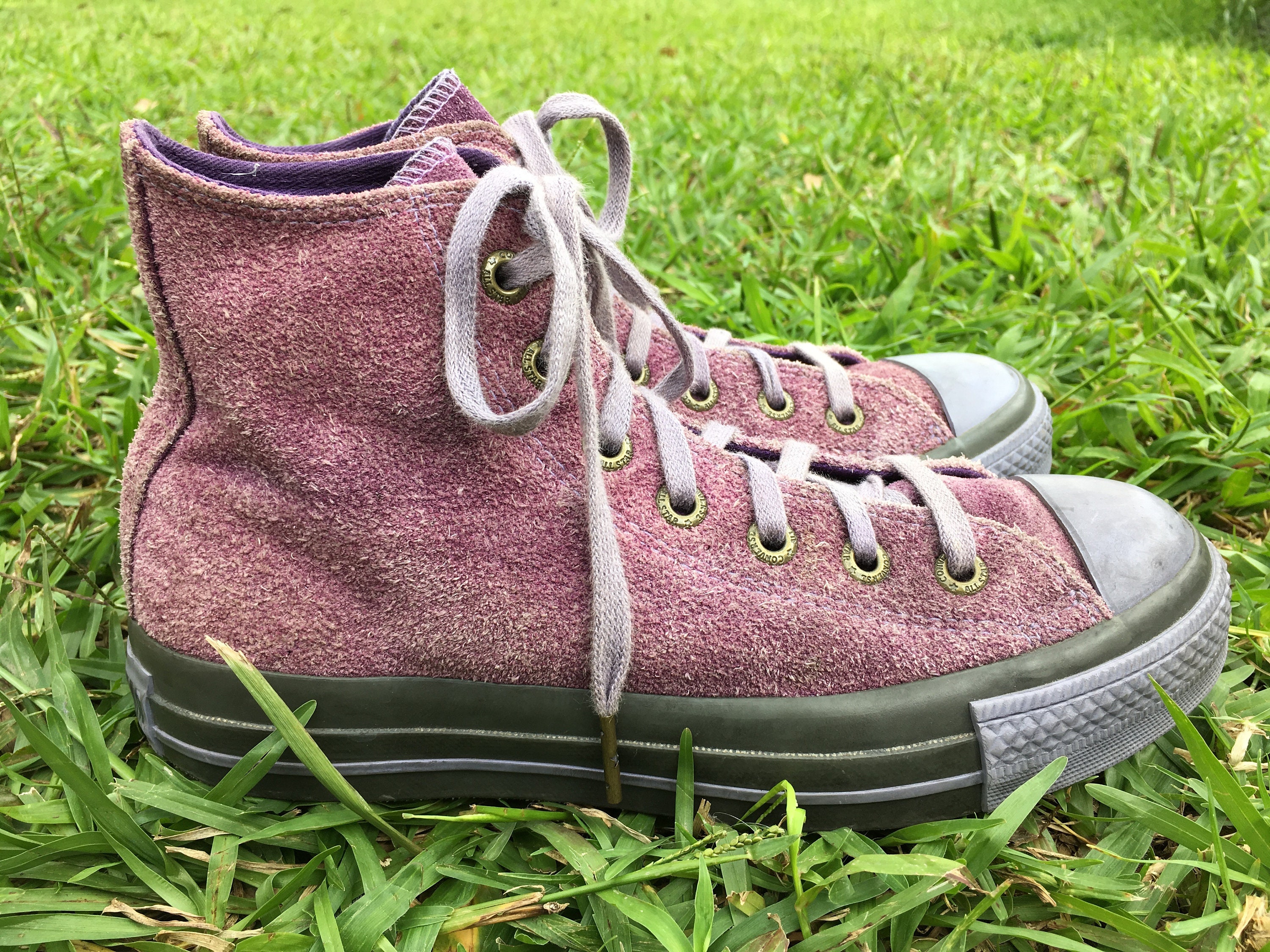 green suede converse hi tops
