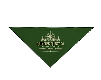 Quincies Quest Co. Compass Pet Bandana | Adventure Trails Discovery
