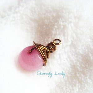 Pink Opal Wire Wrapped Charm