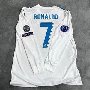 Cristiano Ronaldo Real Madrid 2017 2018 Home Long Sleeve Jersey Final Kyiv