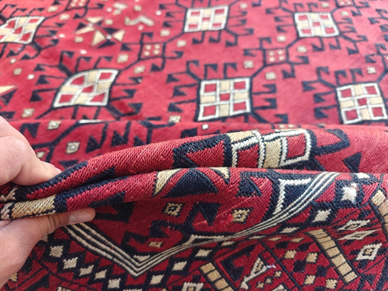 7x9 Ft Vintage Soumak Rug, Afghan Handmade Flatweave Kilim Wool Rug ...