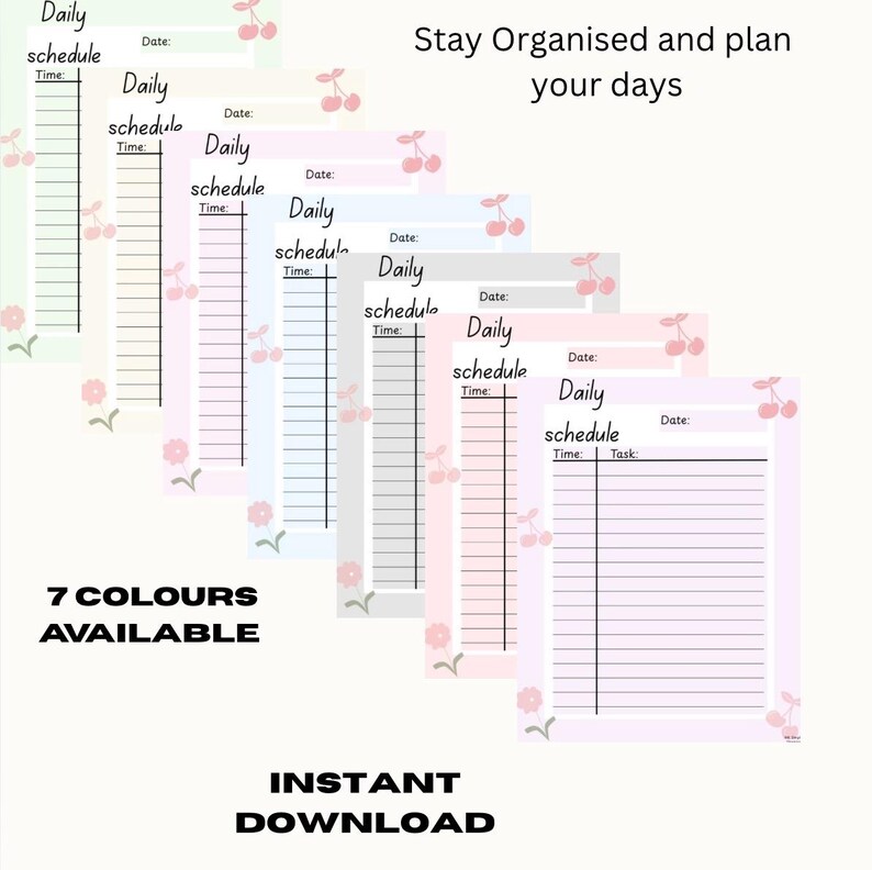 Minimalist Daily Schedule Printable | A4 Time Blocking Template ...