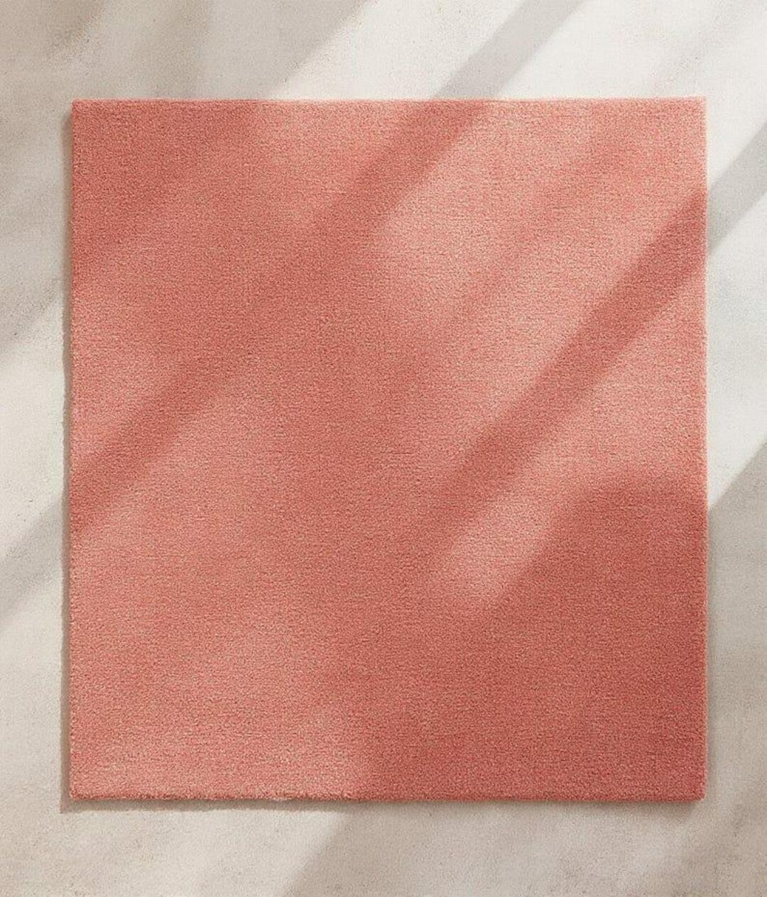Peach Abstract Rug Blush Peach Hand Tufted Wool Rug – Solid Modern Minimalist Area Carpet ...