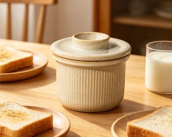 French Ceramic Butter Crock, Water Seal Keeper, Soft Spreadable Butter, Reactive Glaze, Gift for Baker