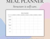 Meal Planner Printable PDF, Weekly Meal Planning Sheet, Minimalist Planner, Instant Download, A4