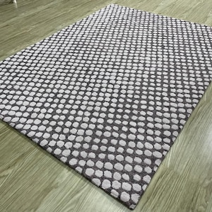 Modern Polka Dot Area Rug, Loop Cut Pile Woolen Carpet for Living Room, Cute Bubble Pattern Bedroom Rug, Custom Size Rug