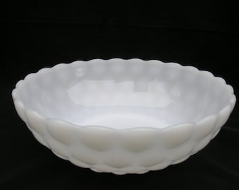 Milk Glass Bubble Bowl by Anchor Hocking Large Serving Dish