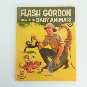 Flash Gordon and the Baby Animals, Wonder Books 684, Pictures By Alex Berger, Mid Century Children&#39;s Elephant Storybook
