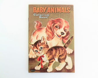Baby Animals Coloring Book Whitman Publishing 1964, Drawings by Irma Wilde, Little Unused Color Book Number 2957