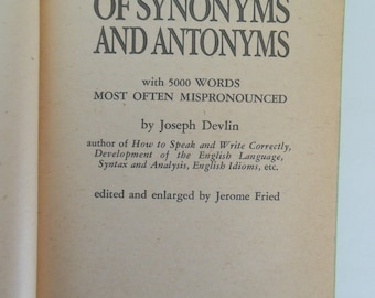 Dennison Synonym Antonym Homonym Dictionary for loose-leaf notebooks 1962