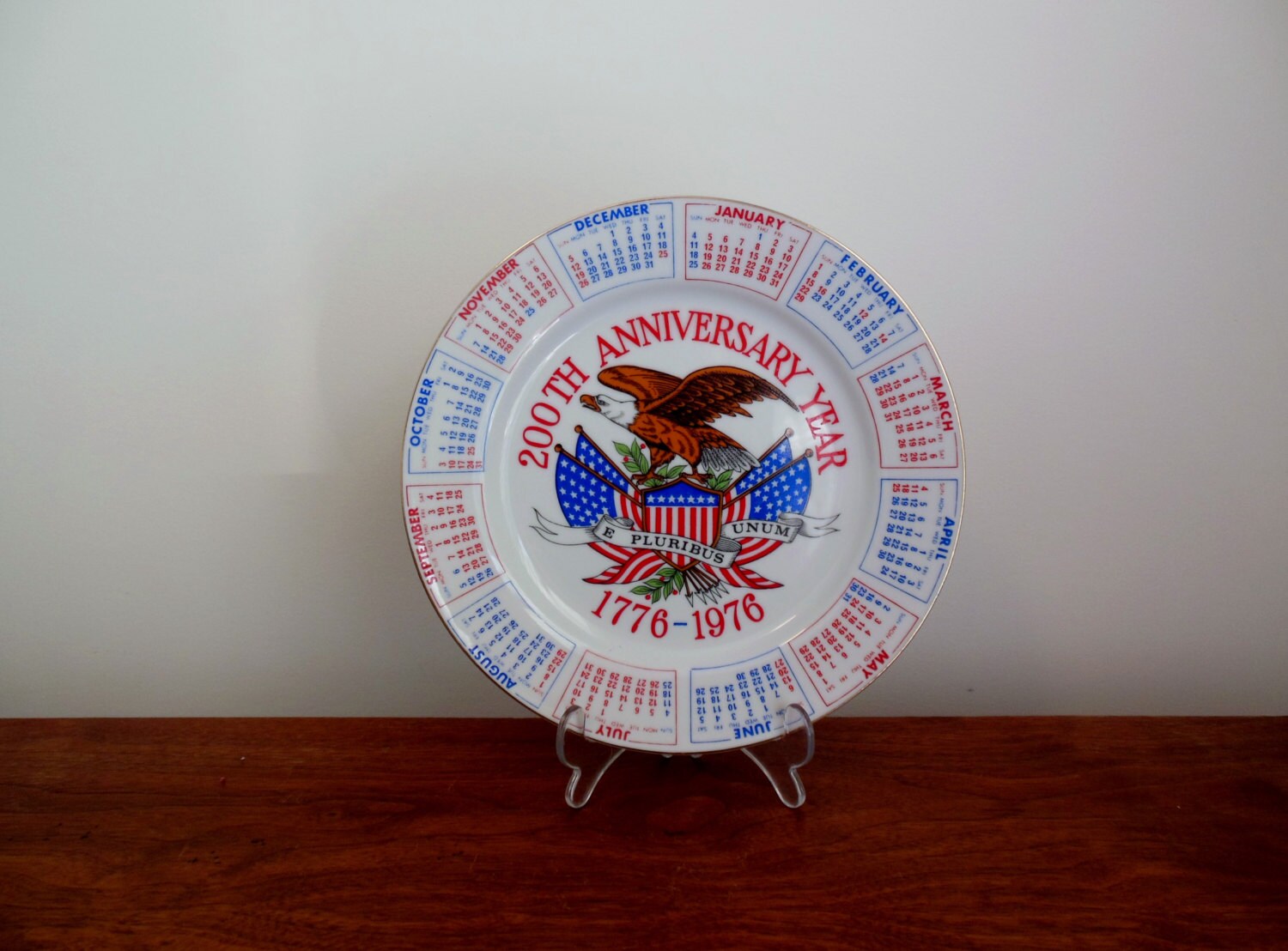 Calendar Plate 200th Anniversary of United States, Bicentennial