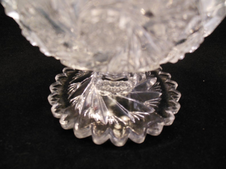 Clear Pressed Glass Compote on Pedestal EAPG With Facets Etsy