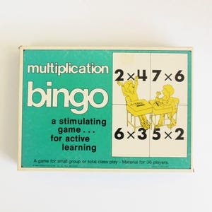 Multiplication Bingo Game Trend Enterprises Educational Toy, Learn Math Facts to 100 for 3 to 36 Players, Vintage 1980 Classroom Fun