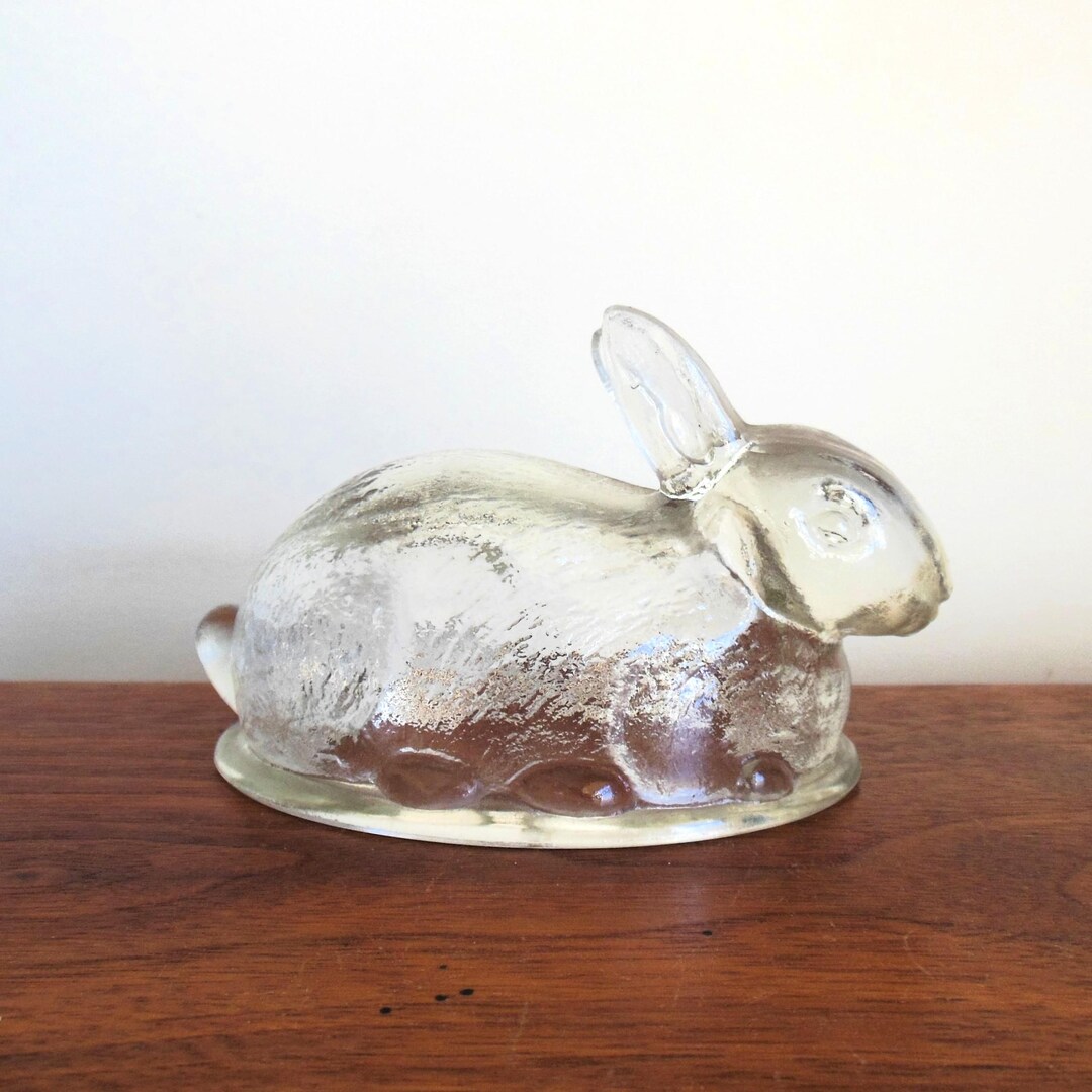 Glass Easter Bunny Your Choice of One Rabbit Sitting Figure or Lid ...