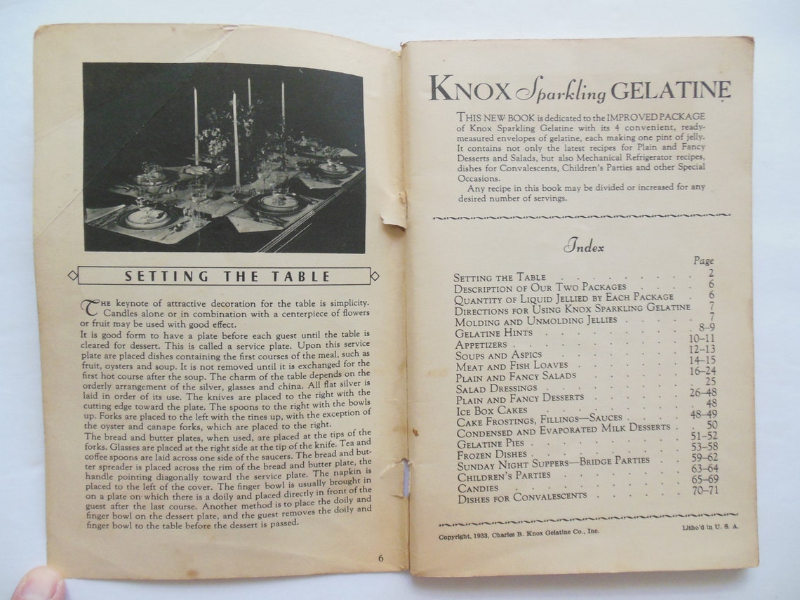 Knox Gelatine Recipe Book Knox Dainties Desserts Salads Etsy