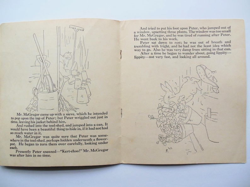 Tired Peter Rabbit The Tale of Peter Rabbit Old Children's Book, Illustrated Classic ...