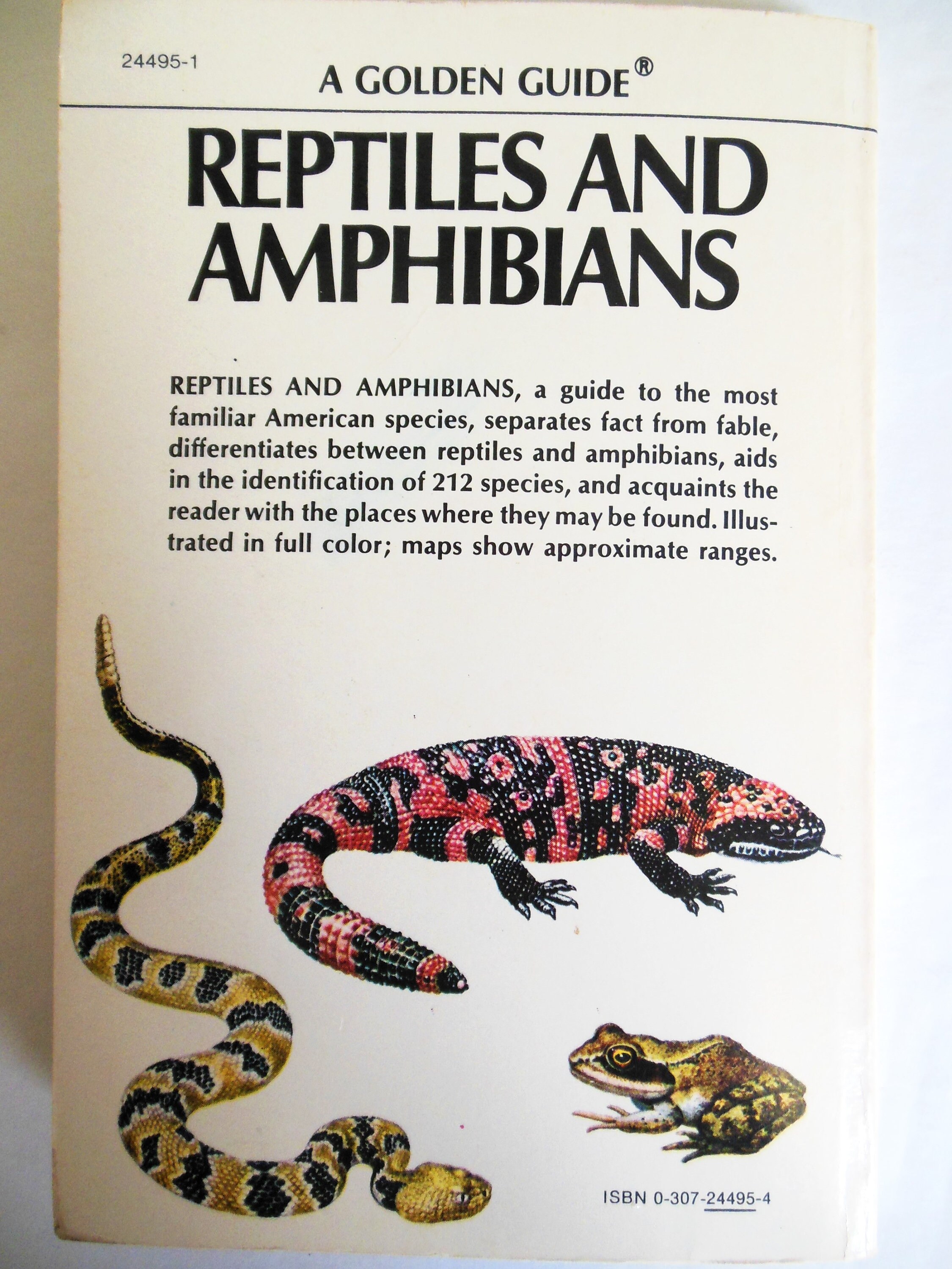 Reptiles and Amphibians a Golden Guide to 212 Familiar