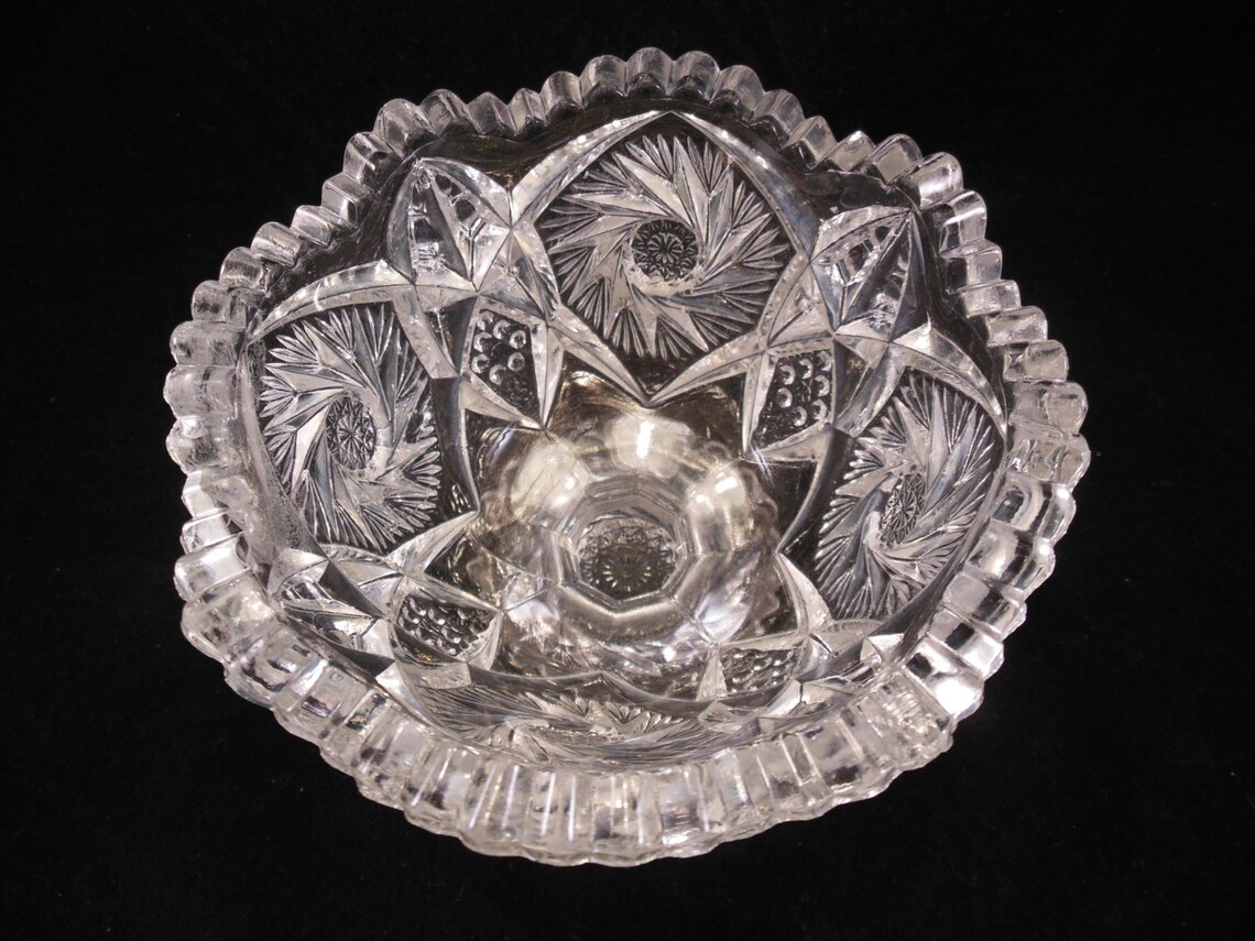 Clear Pressed Glass Compote on Pedestal EAPG With Facets Etsy