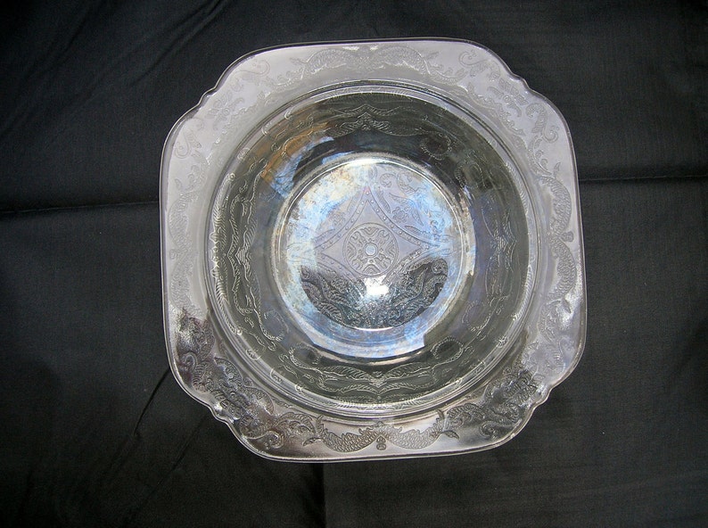 CLEARANCE-Madrid Depression Glass Clear Bowl for Salad or Soup
