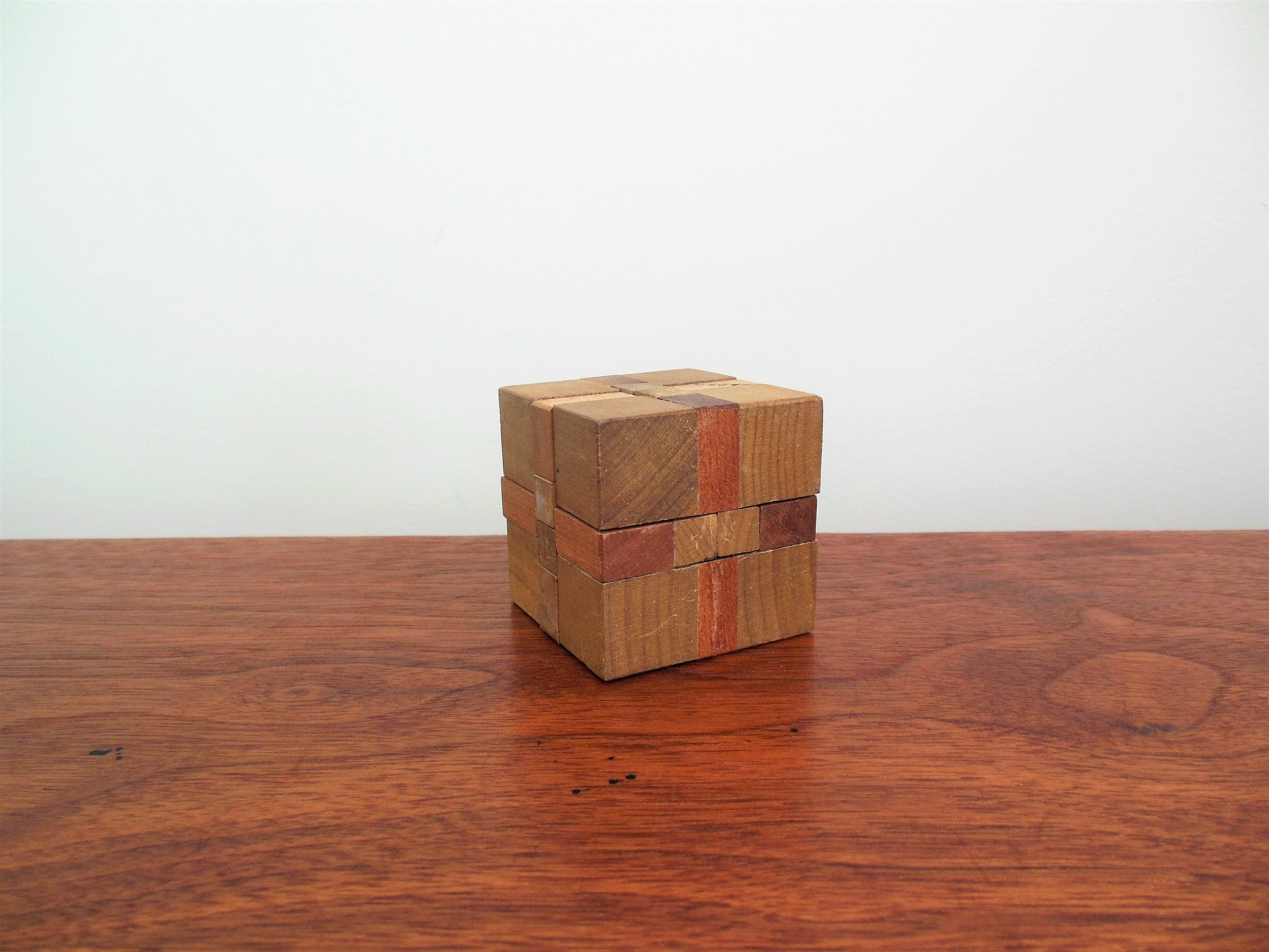 Wooden Puzzle Japanese Solid Wood Vintage Block Square Puzzle Etsy