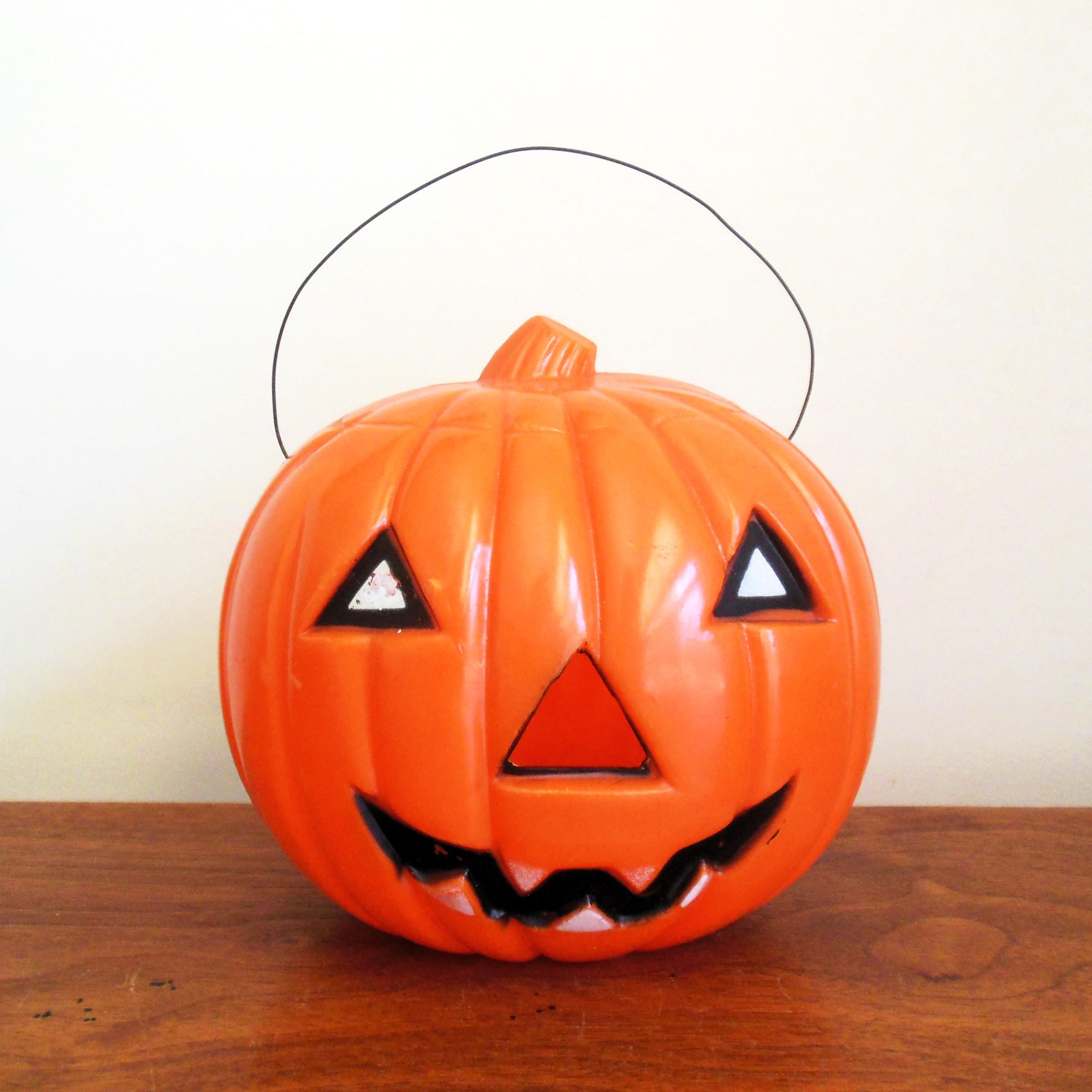 Halloween Hard Plastic Pumpkin Union Products Jack O Lantern With
