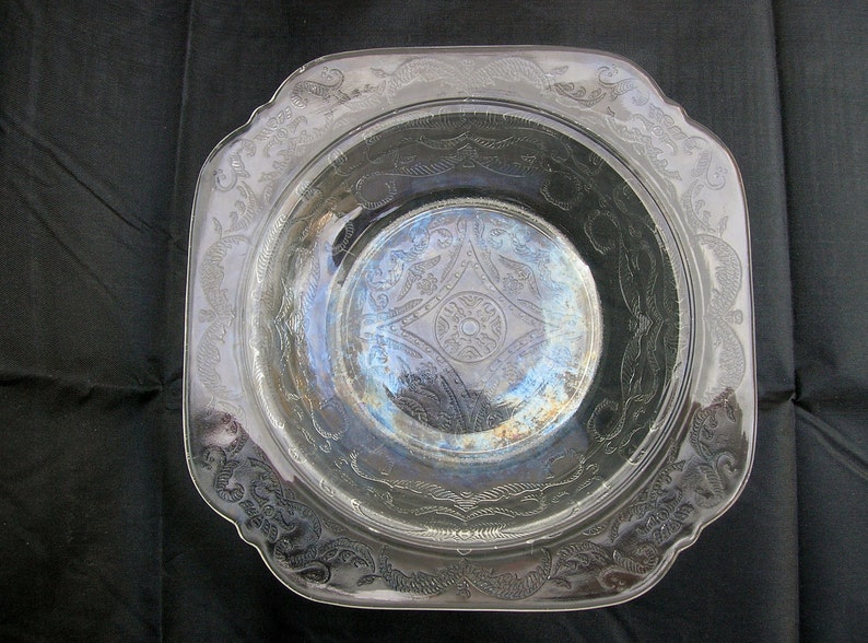 CLEARANCE-Madrid Depression Glass Clear Bowl for Salad or Soup